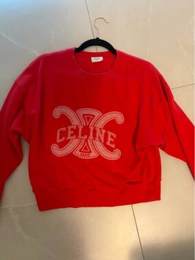 Celine Vibrant Red Crewneck Sweatshirt